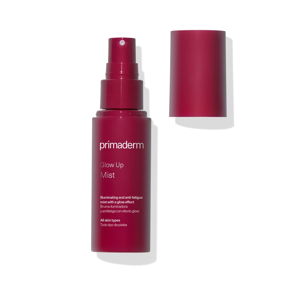 Glow Up Mist bottle with its cap off